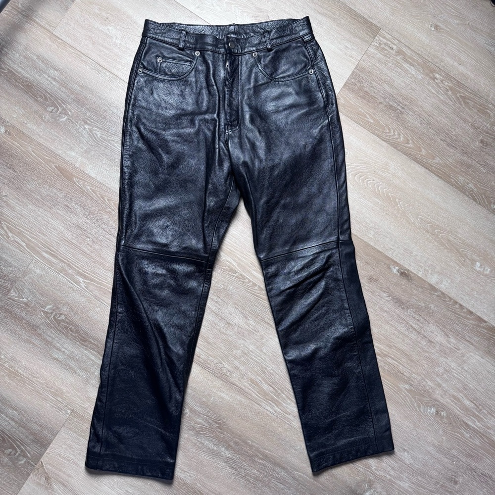 Men's Black Leather Pants 32x31